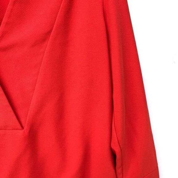 French Connection Orange Arrow Crepe Lone Sleeve V Neck Tunic Top - Picture 6 of 10